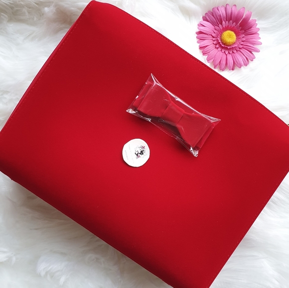 Estee Lauder Makeup Cosmetic Bag TRAIN CASE RED - Picture 3 of 13